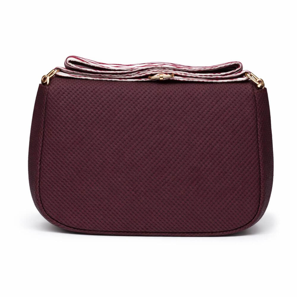  Ivory Textured Crossbody Bag (Maroon)